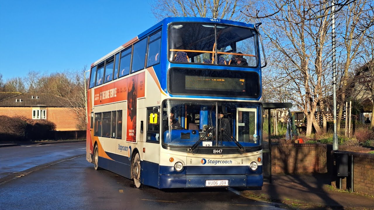 Insane turbo scream + mega kickdown | ALX 400 Dennis trident - stagecoach west 18447 (VU06 JDX) 