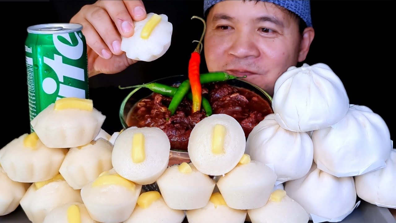 Pork Stew And Puto Mini Siopao! Mukbang Inyaki Eats