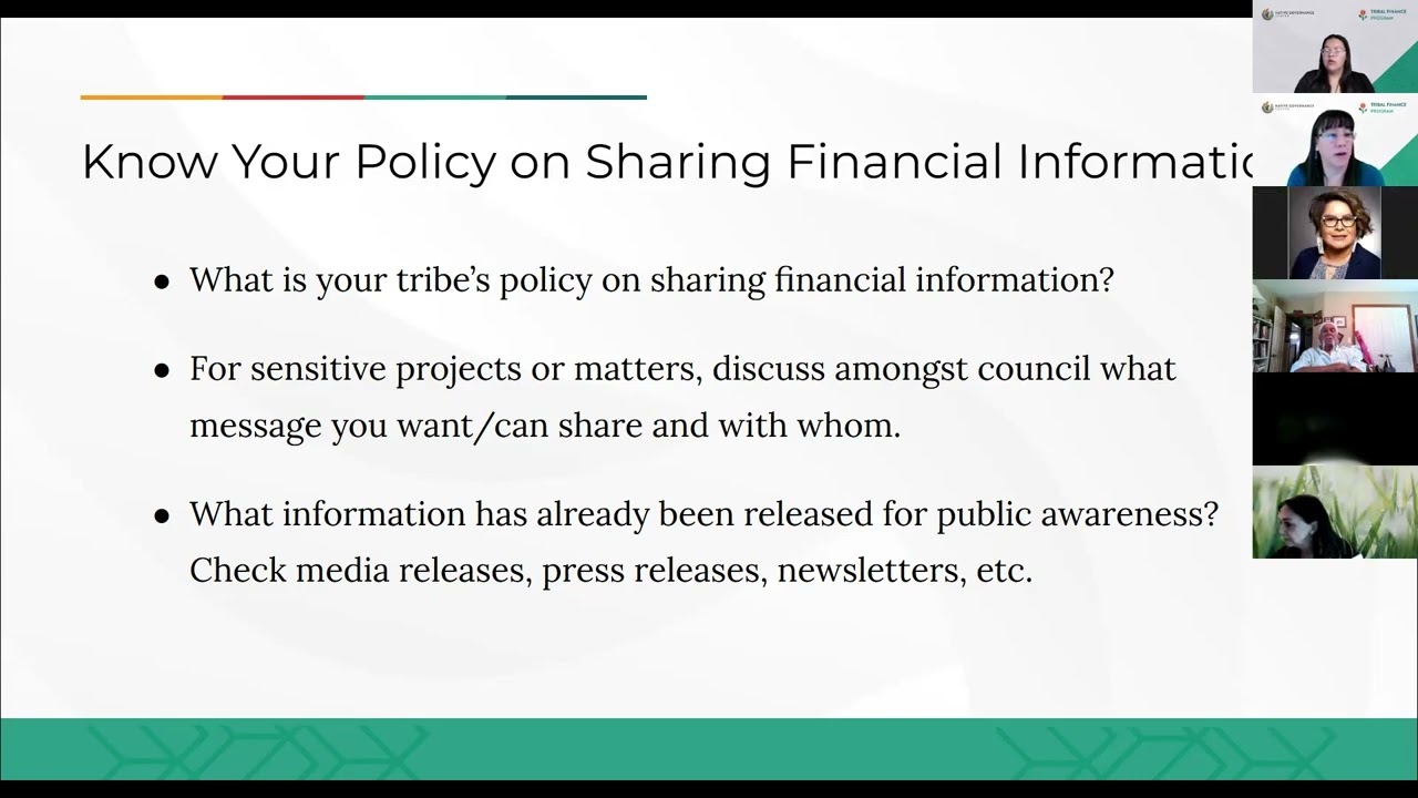 Tribal Finance Essentials Workshop - Communication