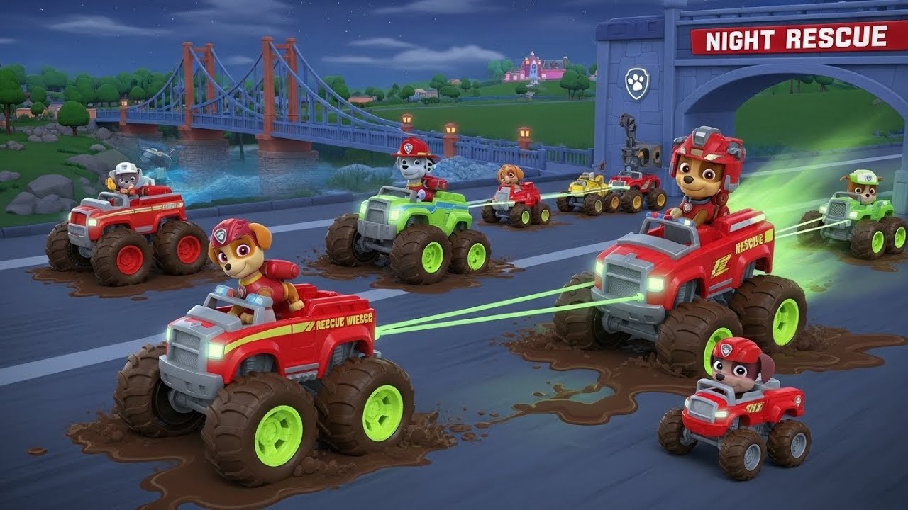 PAW Patrol: Rescue Wheels – The Midnight Mud Mayhem! 🌙🚛 | Monster Truck Night Rescue!