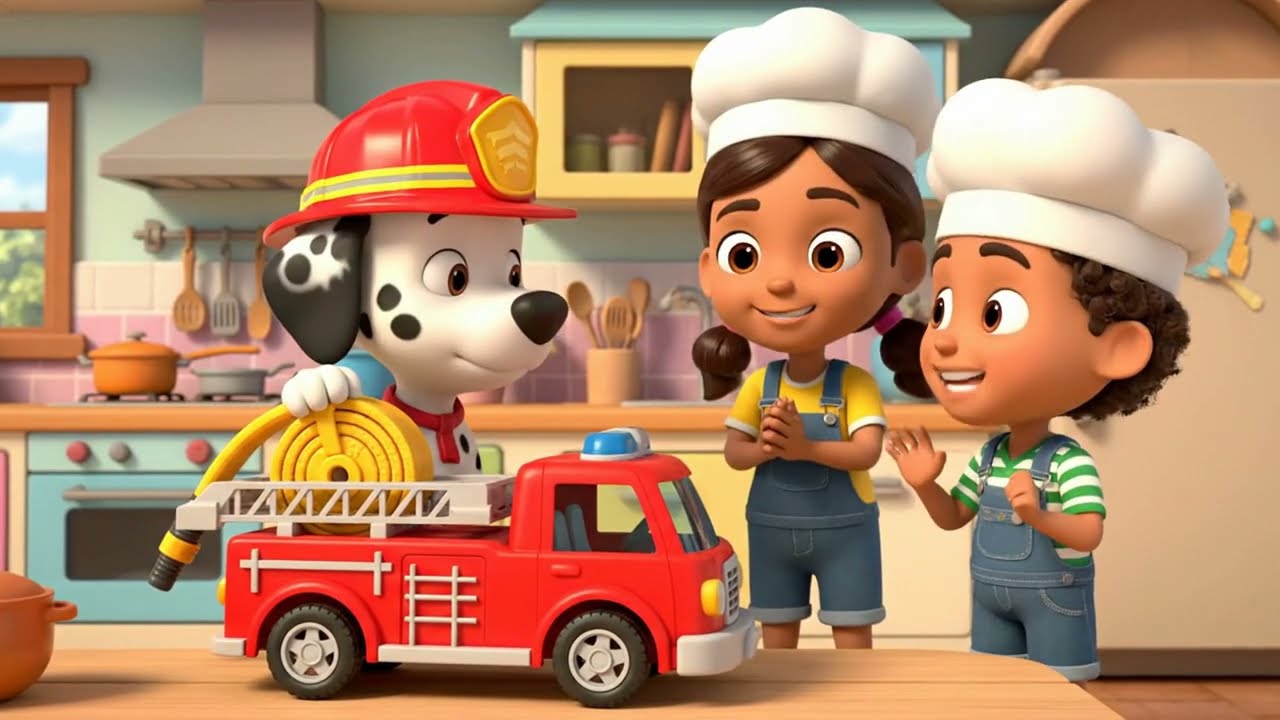 Kitchen Fire Rescue! 🔥 Brave Firefighter Pup Saves the Day | #learn_pop #firesafety #pawpatrol