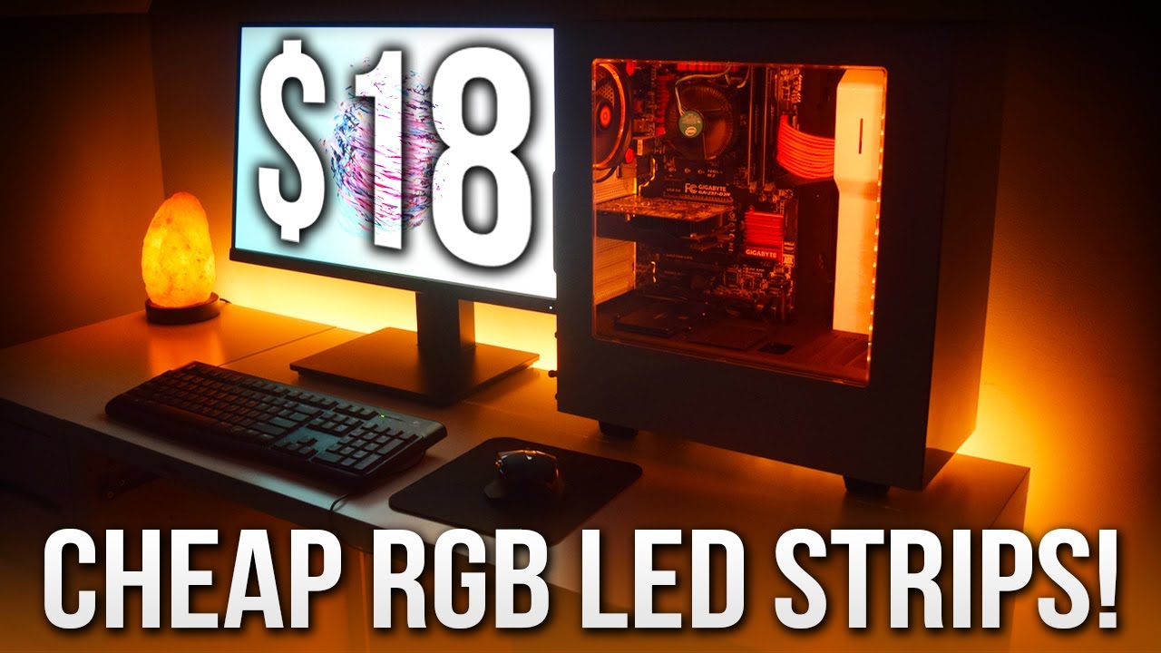 Best $18 RGB Led Strip Lights! - Make Any Desk Setup Awesome + Setup/Installation Tutorial
