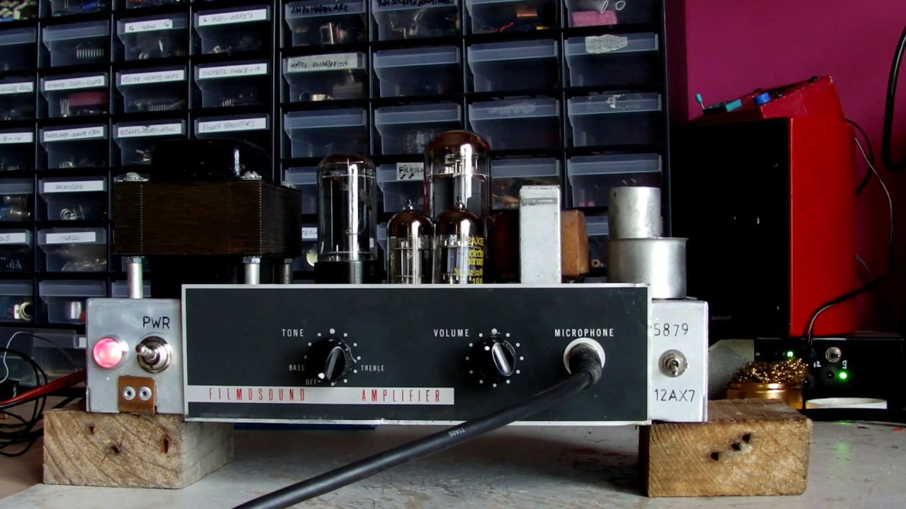 Bell & Howell Filmosound 385 conversion to guitar amp head final.