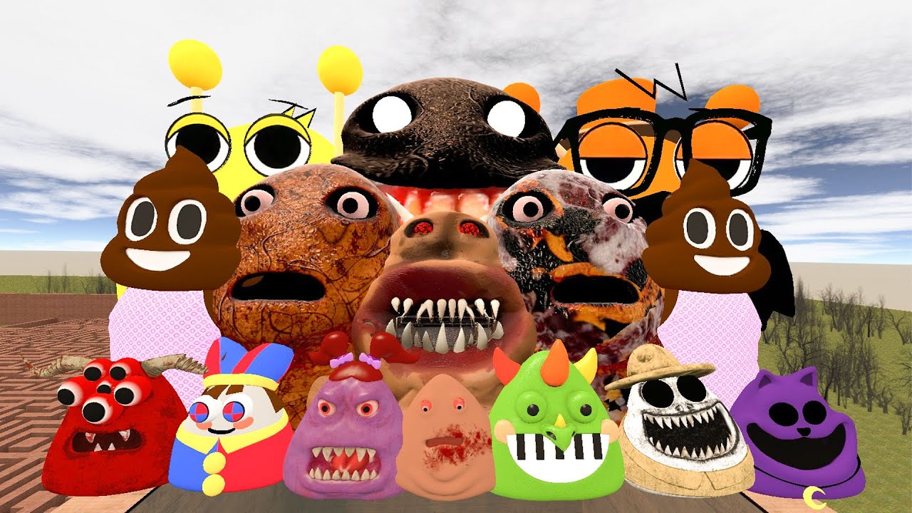 🏨SPARTAN KICKING POU BOU FAMILY FROM BOU'S REVENGE Of POU and SCARY PINK POU in BIG MAZE Gmod