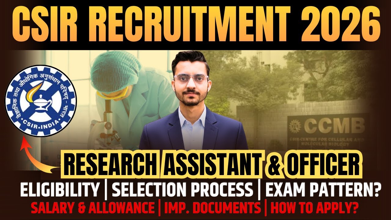 CSIR Recruitment 2026 | Vacancy, Selection & Salary | Research Assistant & Research Officer Job 2026