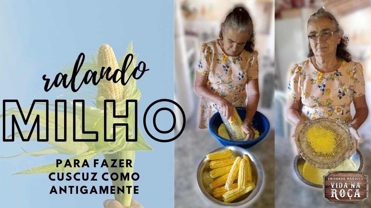 Veja como fazer um cuscuz de milho natural relado no ralo como antigamente
