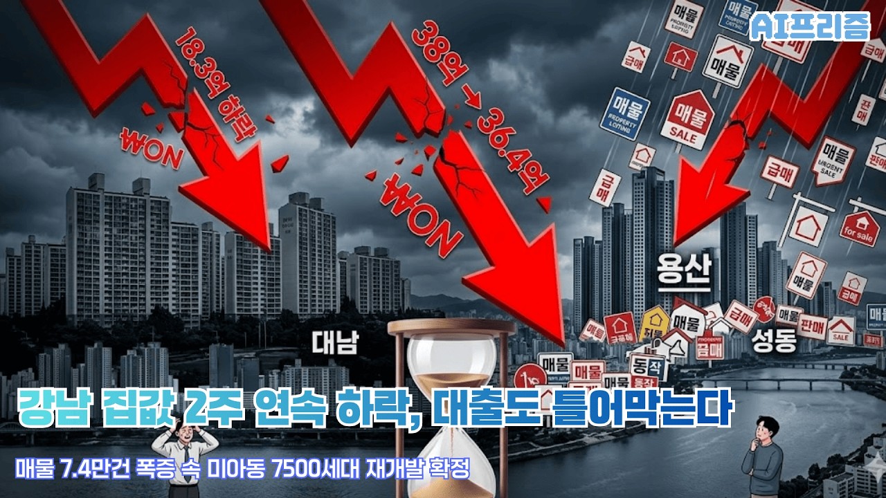 강남 집값 2주 연속 하락…대출도 틀어막는다 [AI PRISM]