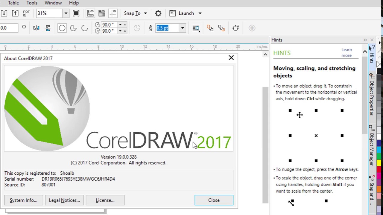 CorelDraw 2017 Menubar Basic Introduction