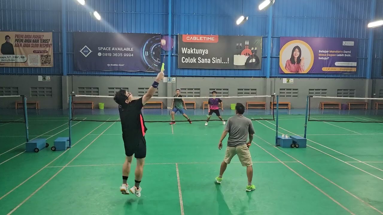 ALdy + Cahya vs Febri+Kakek Sugiono