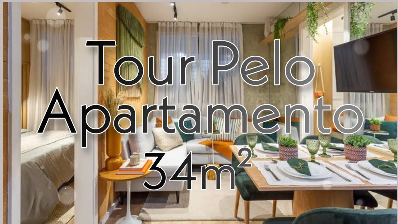 TOUR PELO APÊ 34M²🤩🤩💟 Tour pelo apartamento modelo decorado 34m² - Cury construtora