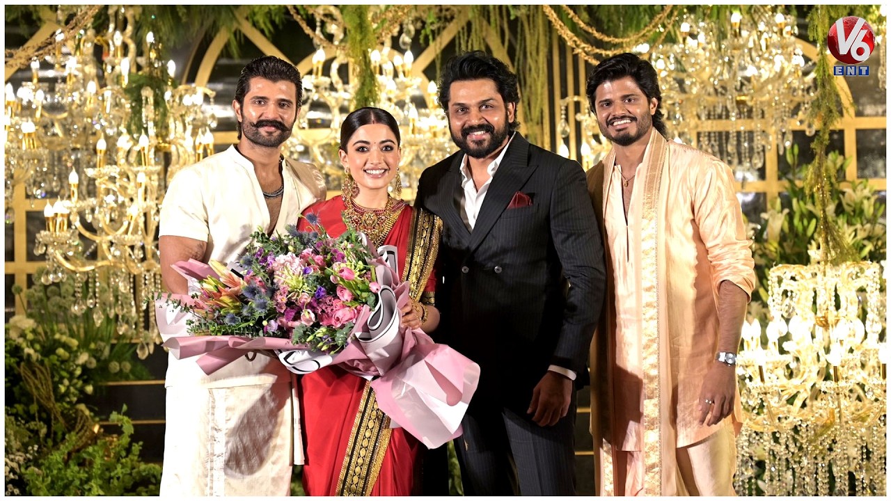 Hero Karthi Visuals @ Vijay & Rashmika Wedding Reception | Virosh | V6ENT
