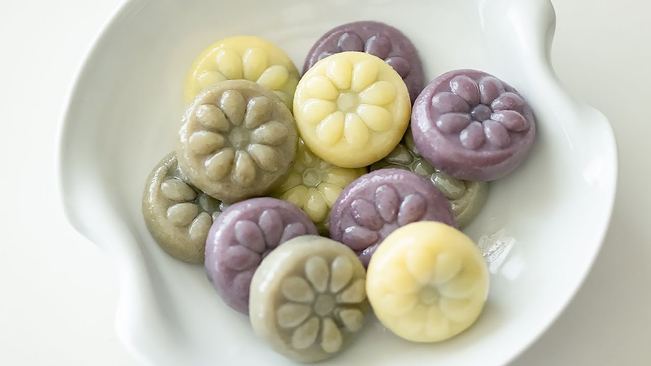 집에서 추석 송편 만들기:: 흑임자 꽃송편🌸
