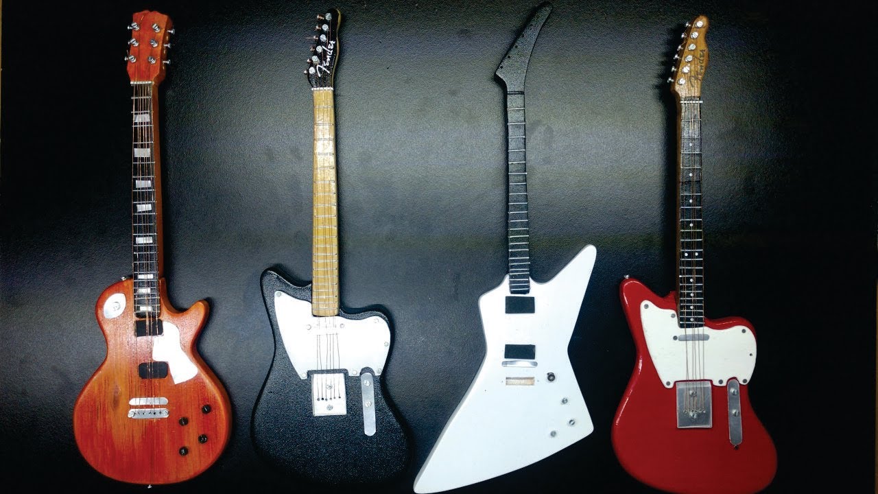 Como hacer increíble guitarra eléctrica miniatura.  //How to make amazing miniature electric guitar.