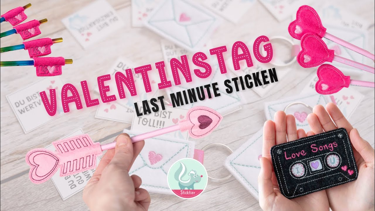 Valentinstag - Last-Minute-Ideen aus der Stickmaschine