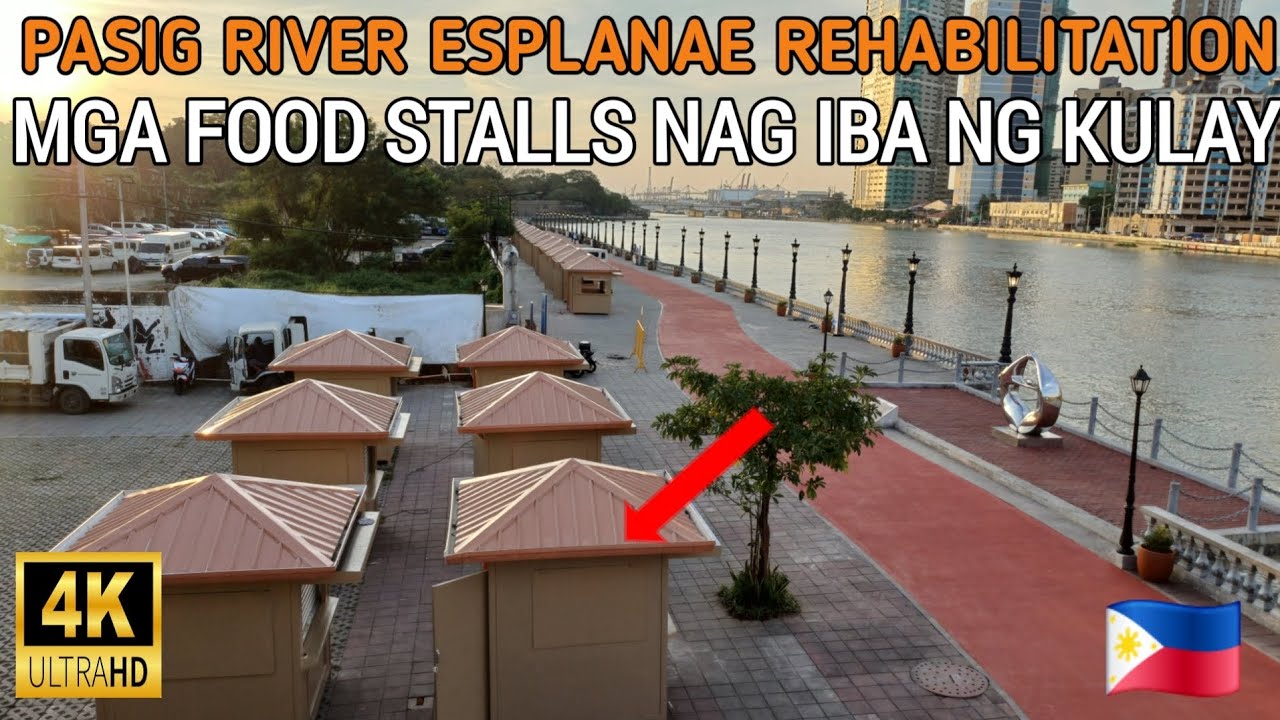 WOW! MGA FOOD STALLS NAG-IBA NG KULAY | PASIG RIVER ESPLANADE REHABILITATION UPDATE 