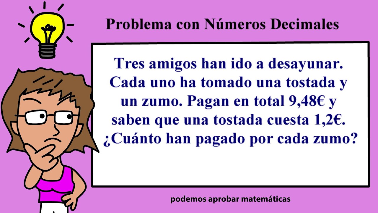 RESOLVER UN PROBLEMA CON NÚMEROS DECIMALES