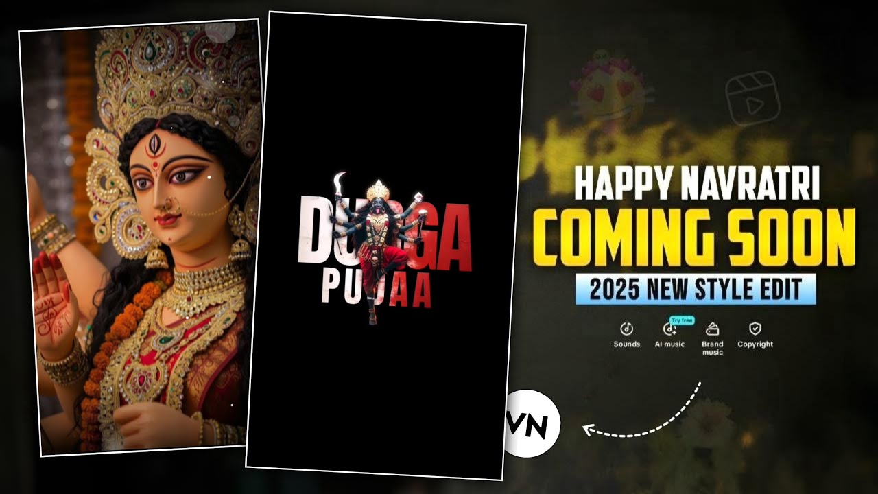 Trending Navratri Video Editing Tutorial 2025 | Durga Puja Status Reels Editing in VN App