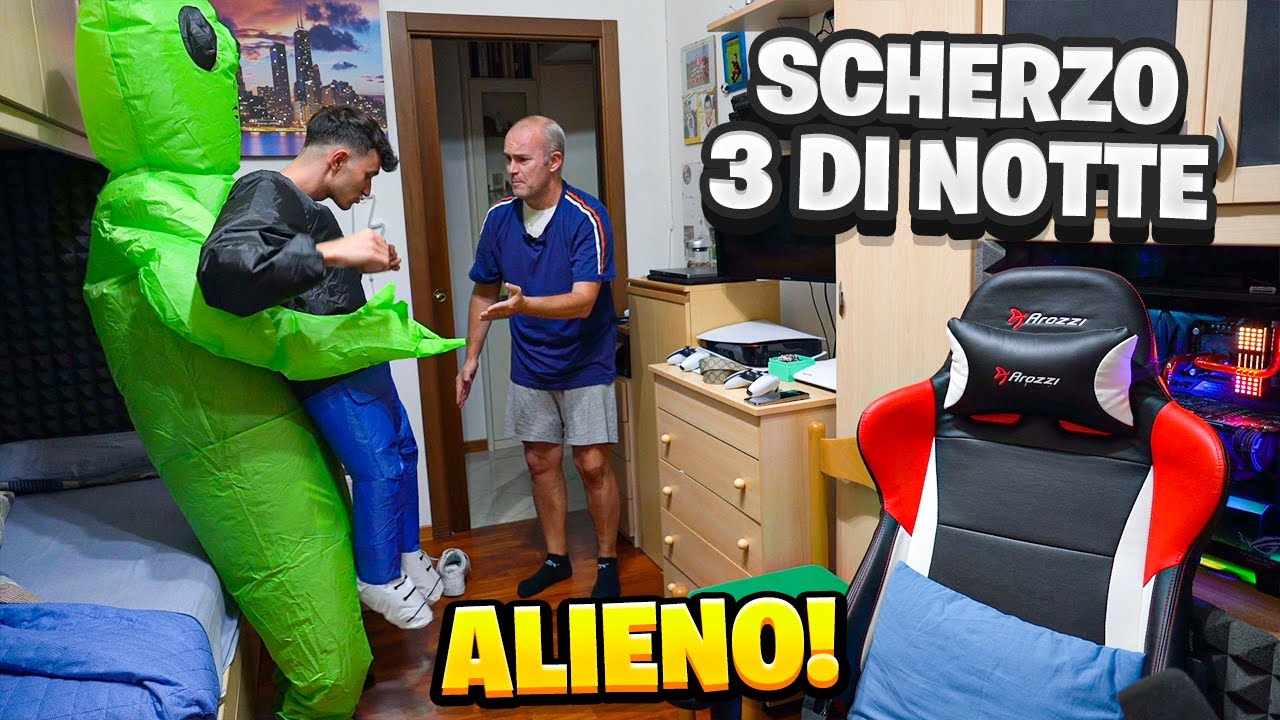SCHERZO ALIENO in CASA alle 3 di NOTTE a MIO PAPÀ! *LEGGENDARIO*