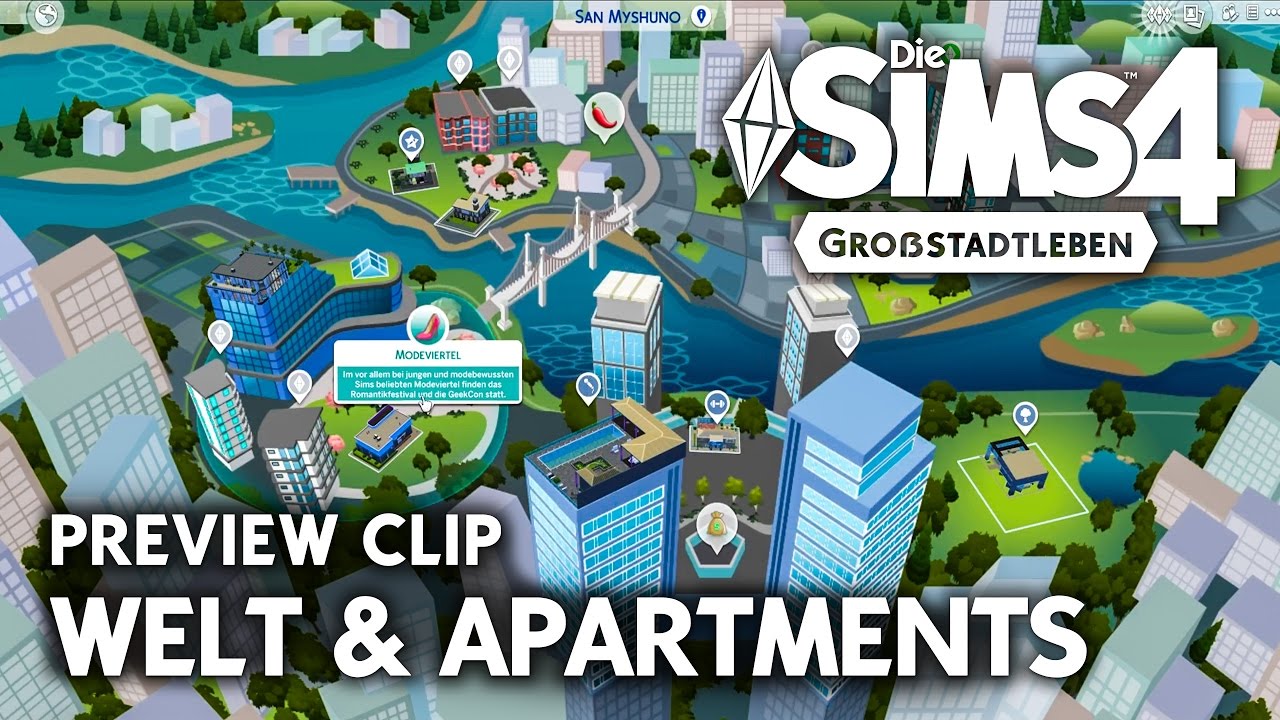 Die Sims 4 Gro&szlig;stadtleben: Welt & Apartments in der Nachbarschaft Preview Clip