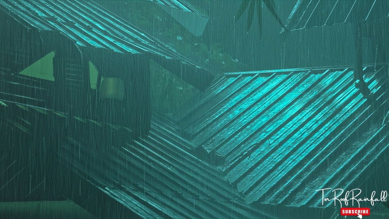 Powerful Thunder & Heavy Rain on Tin Roof for Deep Sleep & Stress Relief