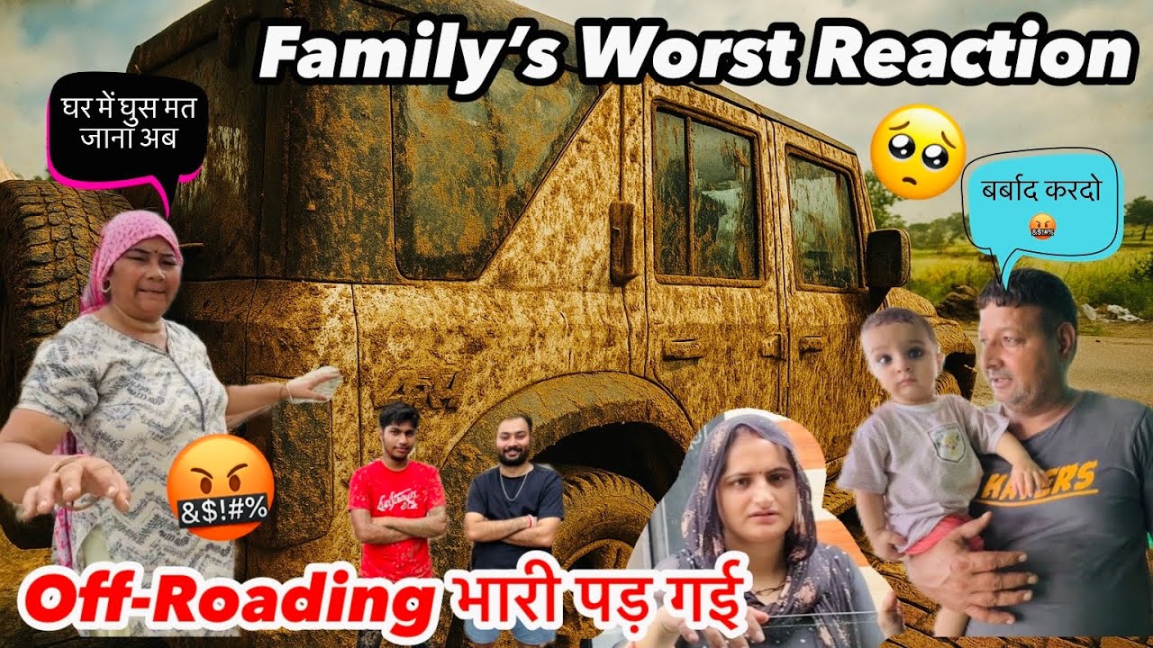 Family’s Worst Reaction on Off-Roading with Thar Roxx 😂