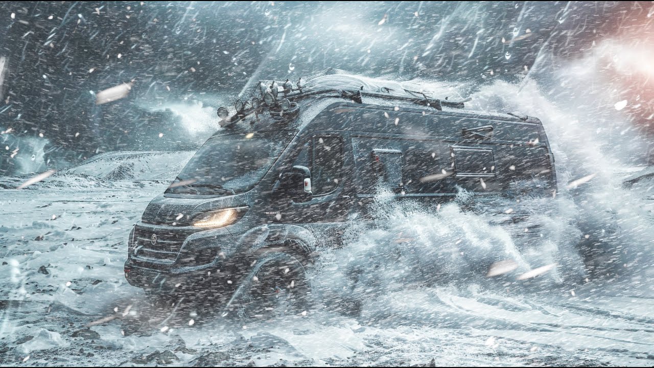 Blizzard! Cozy Van Life Winter Camping in Snow Storm. Whiteout Heavy Snowfall Freezing Cold #vanlife