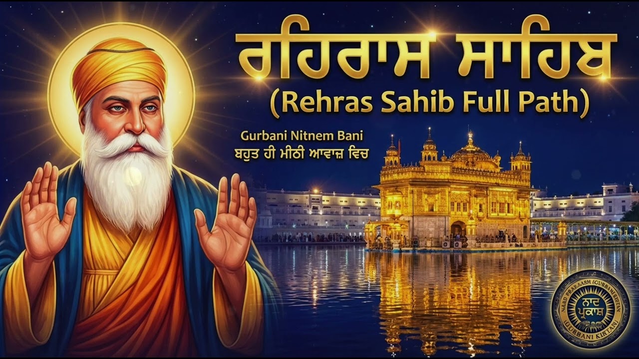 Rehras Sahib | Evening Nitnem Full Path | Peaceful Gurbani | Daily Sikh Prayer