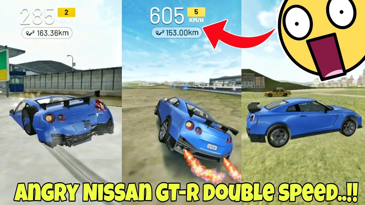 Angry Nissan GT-R double speed😱||Funny moments 🤣|| Extreme car driving simulator||