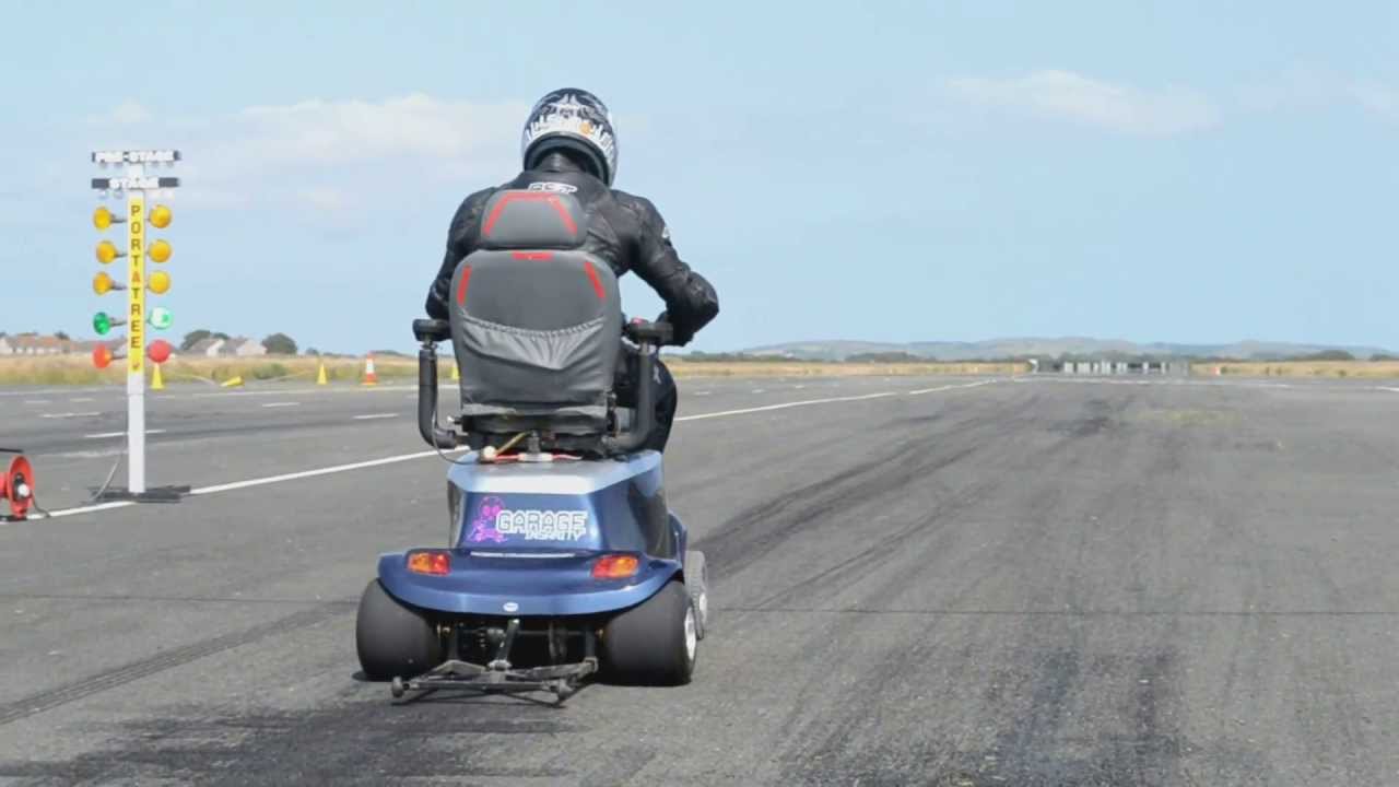 World's Fastest Mobility Scooter 1/4 mile run 100mph