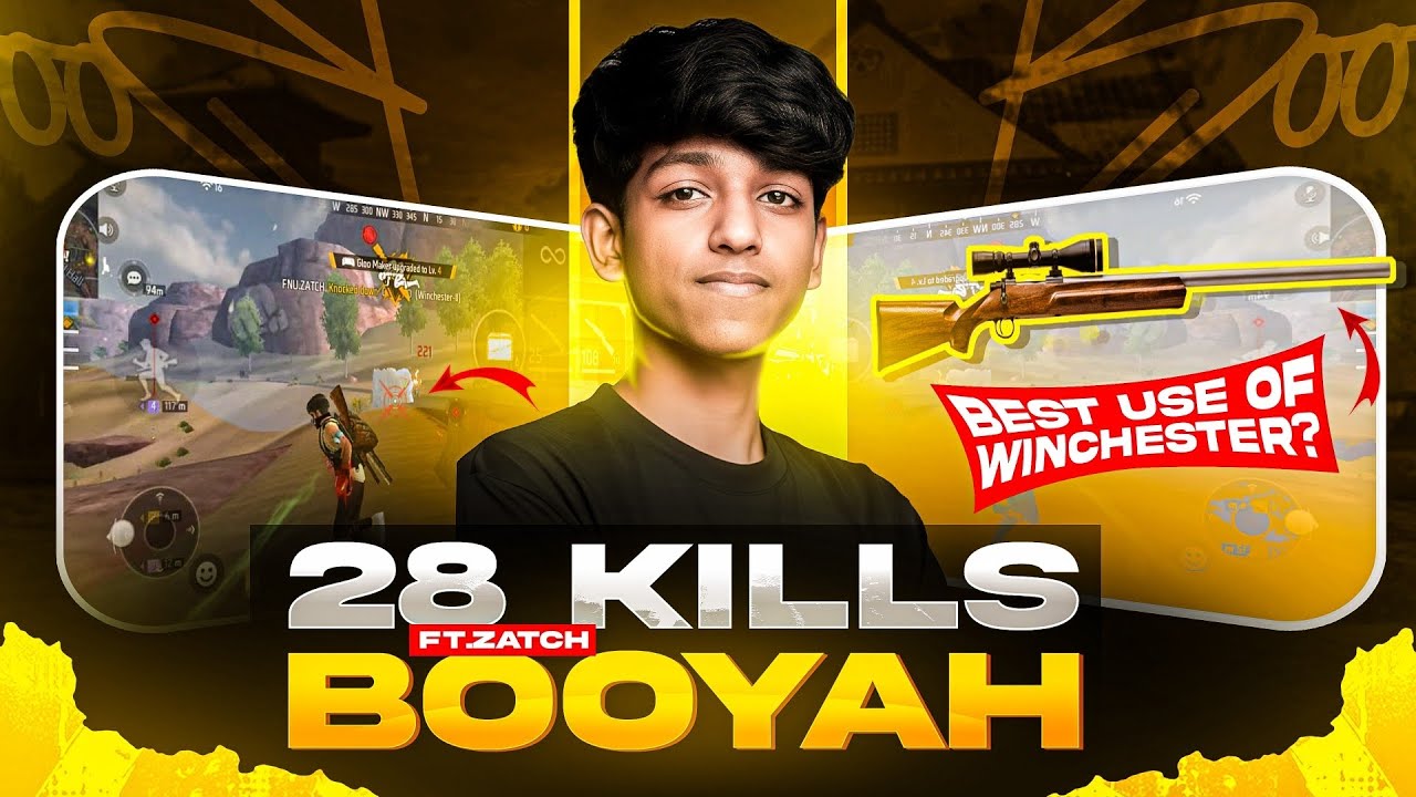 28 kills booyah best use of Winchester  | tournament highlight🏆 | Raw gameplay | ft.Zatch