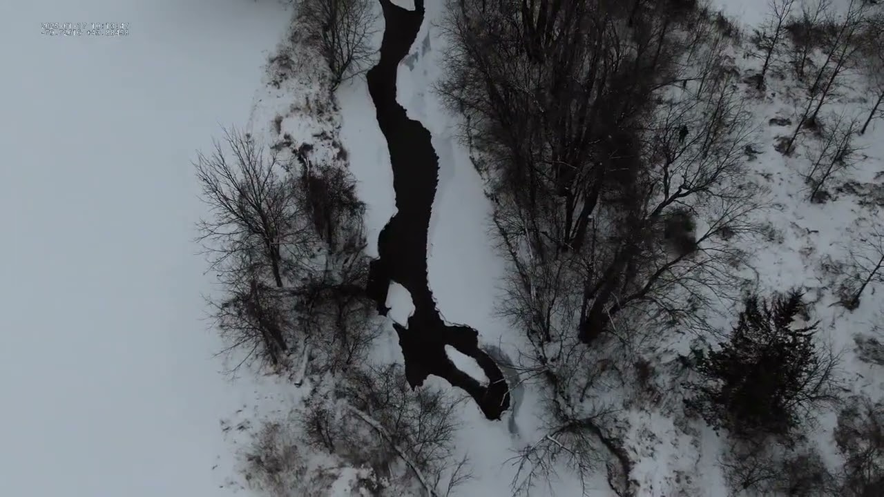 Humber River at Bolton Berm Ice Condition Assessment Drone Flight - 2025 January 17