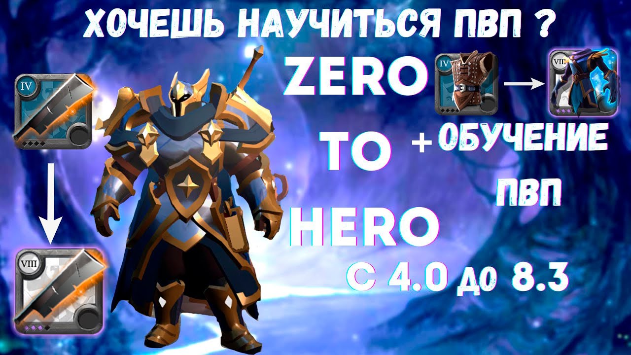 Обучение PVP (Подсказки) +Zero to Hero с 4.0 до 8.3 ! Albion Online