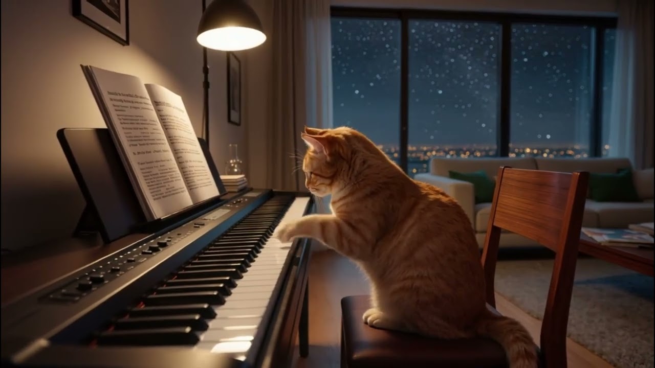 After the Lights | Deep Midnight Piano (Cat Ambience)｜燈後靜影