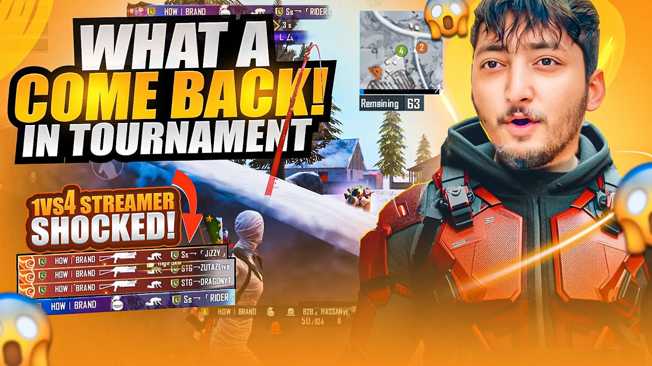 YouTubers Tournament Last Circle 1vs4 🥵 | What a comeback | Pubg Mobile | How Brand