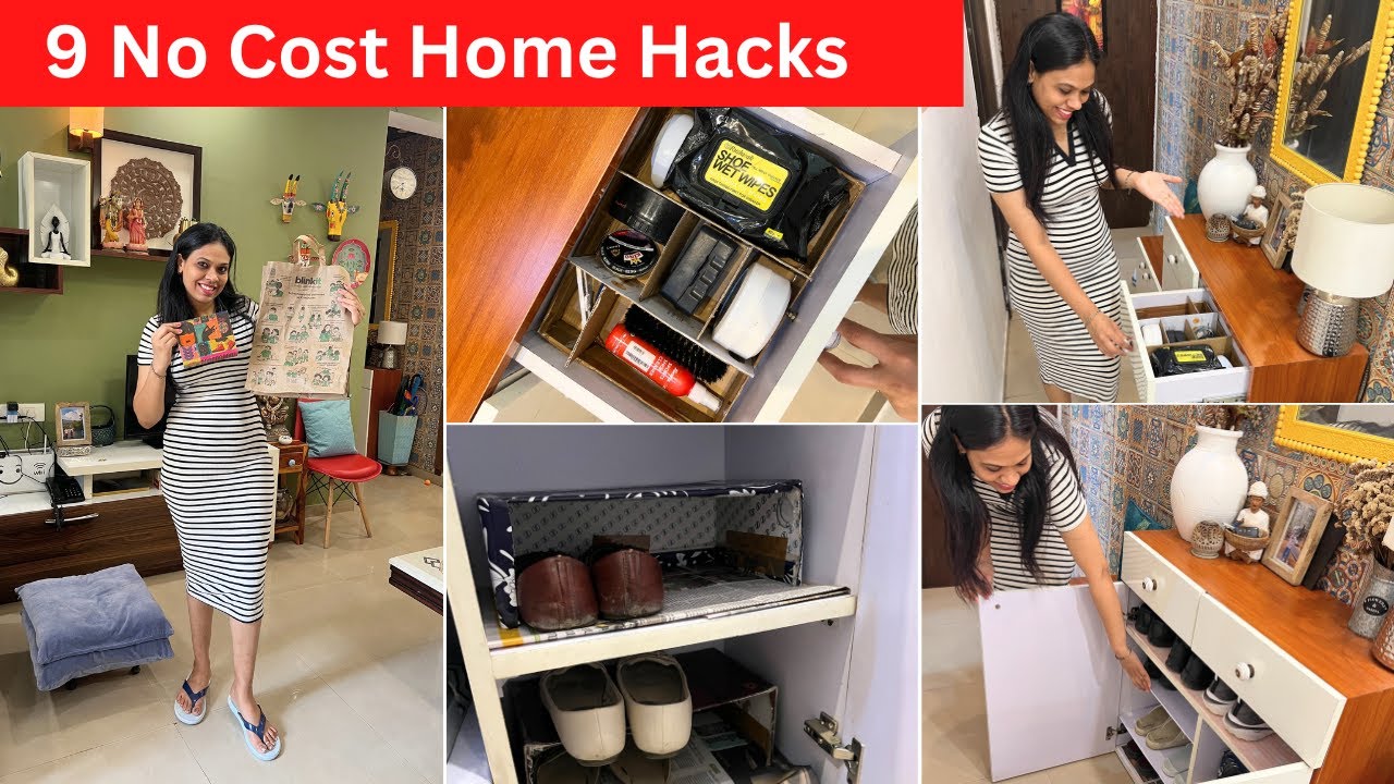 9 No Cost Home & Kitchen Organizing Ideas & Hacks | घर को ORGANIZE  करें बिना एक पैसा खर्च किए |