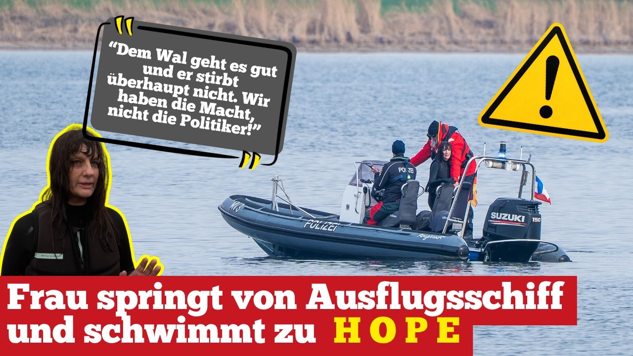 Drama an der Ostsee: Frau springt von Ausflugsschiff und schwimmt zu Wal HOPE