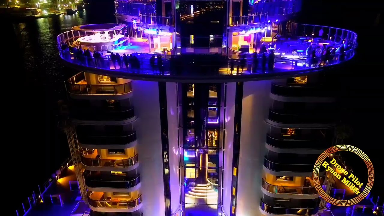 MSC Seashore Leaves at night Nassau Bahamas 