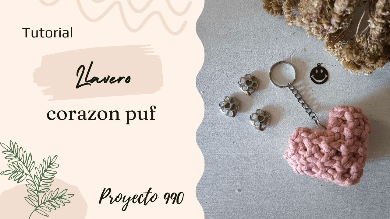 MACRAME TUTORIAL Corazon Puf   dia del amigo #diadelamigo #manualidades