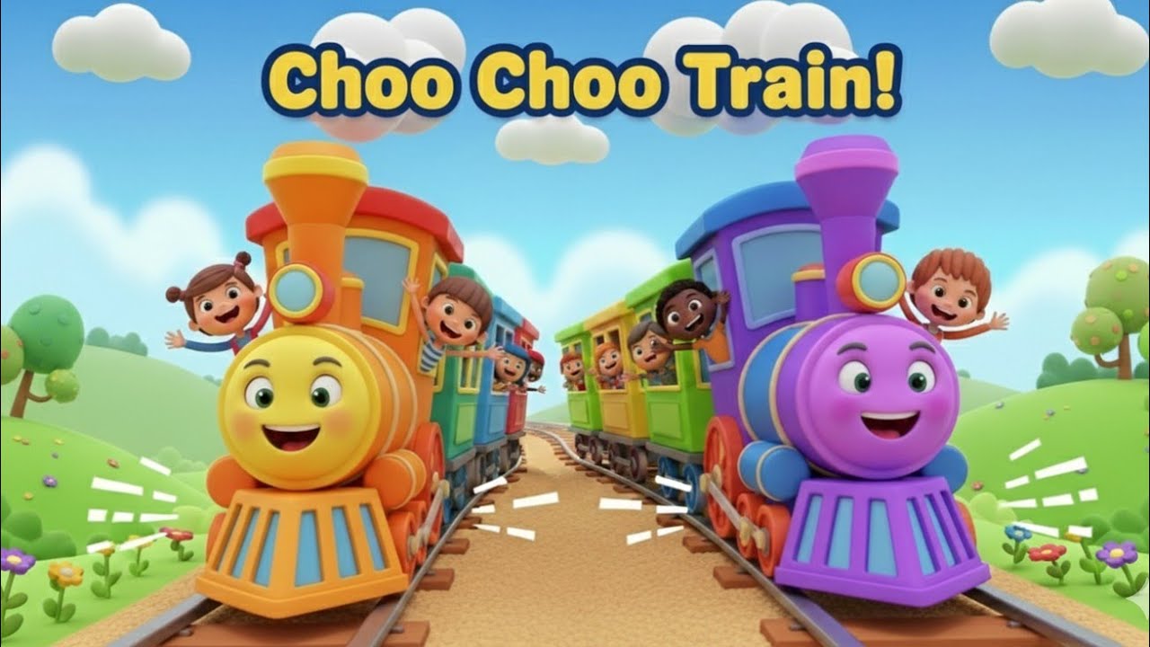 Choo Choo Train Song 🚂 | Fun & Fast Kids Train Song | Nursery Rhymes for Children