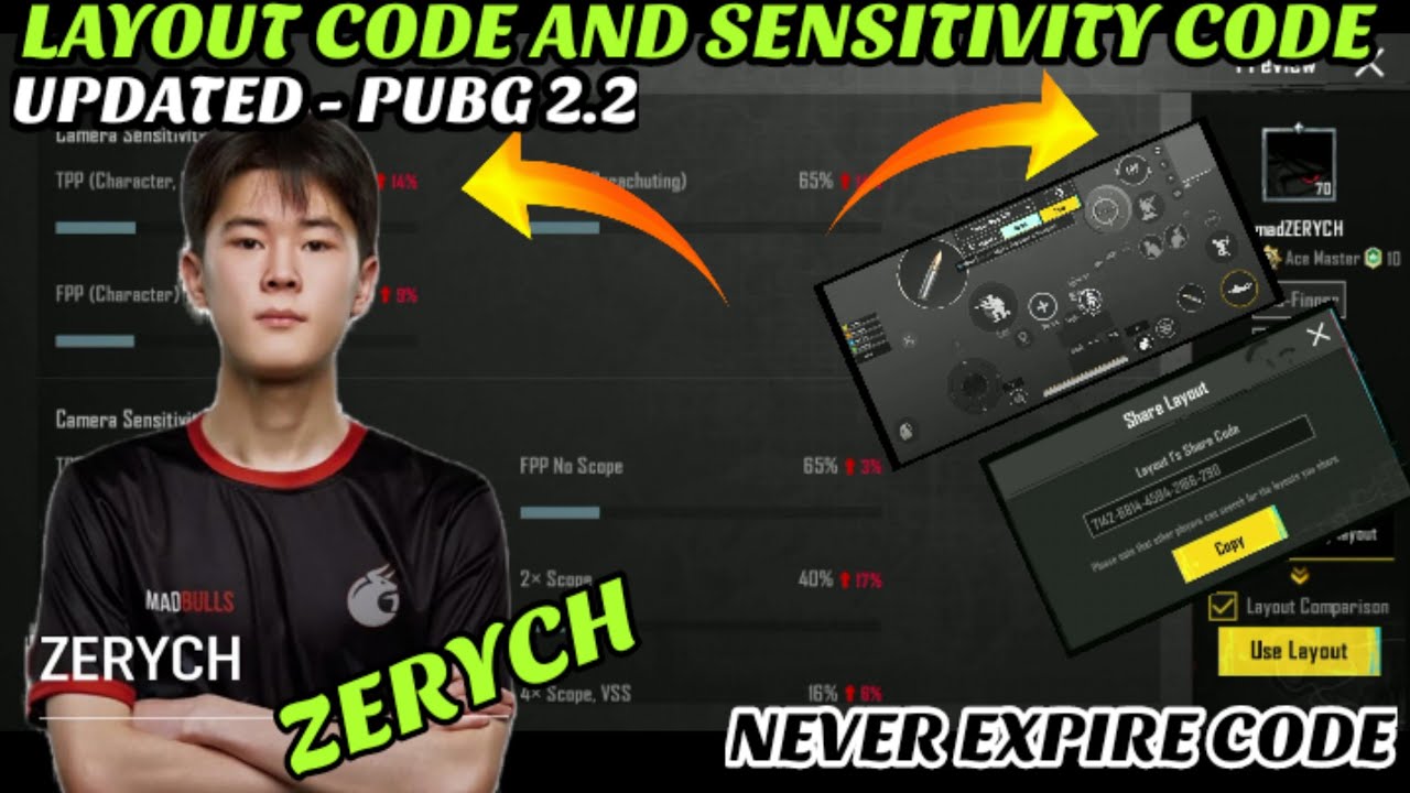 Zerych layout code & sensitivity code | Kode sensitivity zerych | pubg 2.2 | Eagle XArmy