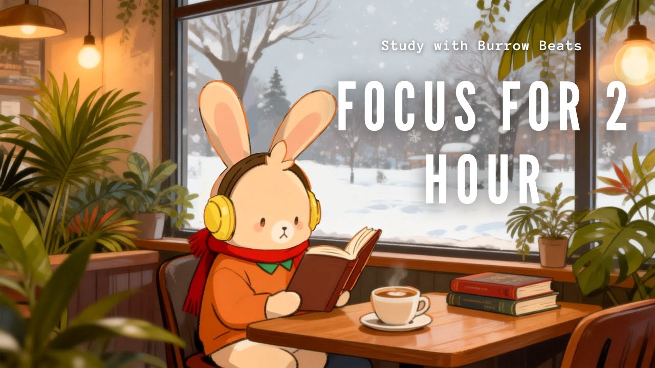 2 Hour study with Burrow Beats🐰Cozy Winter Lo-Fi - Warm Rabbit Burrow ❄️ Let's get started together!