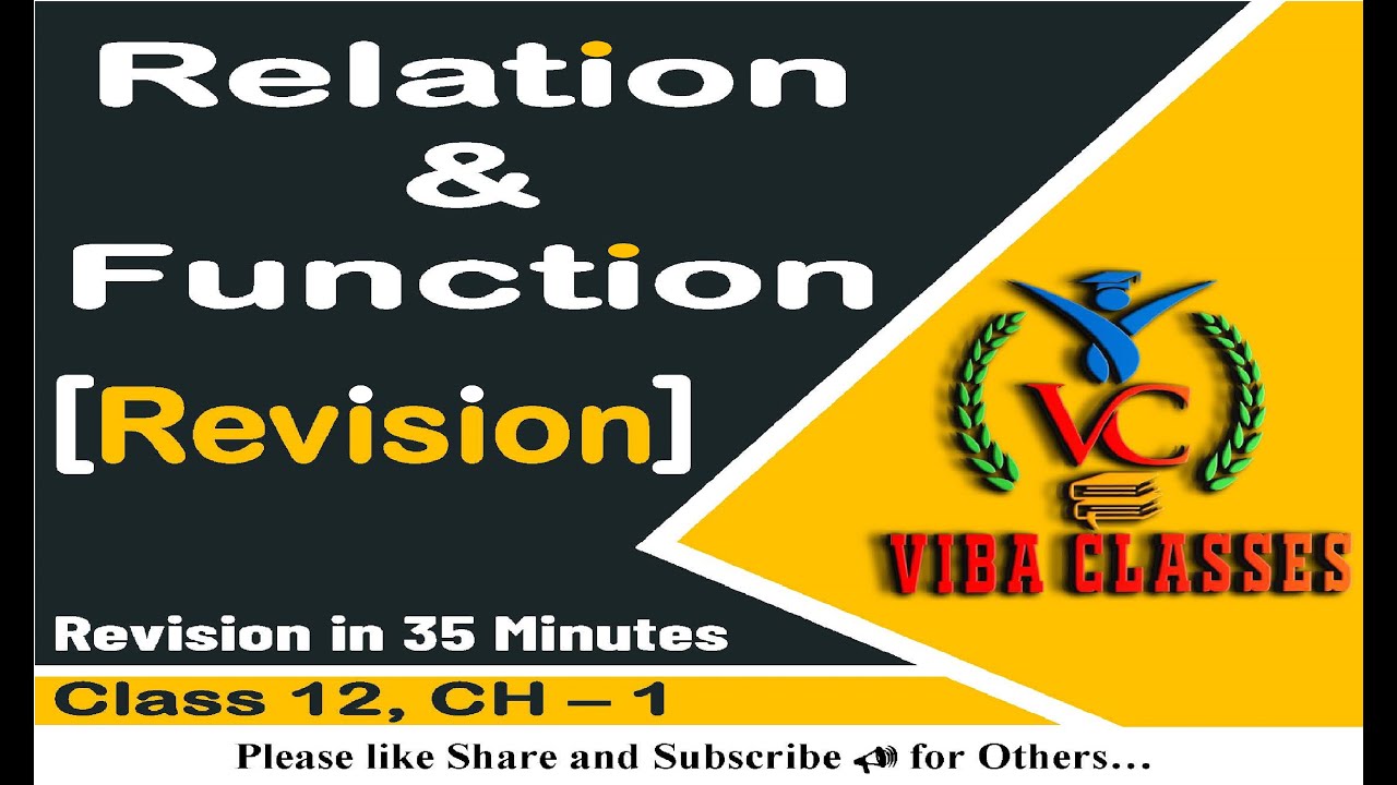 Relation & Function, Revision of Concept with Example, Chapter 1,  Class 12, Solutions, CBSE, NCERT,