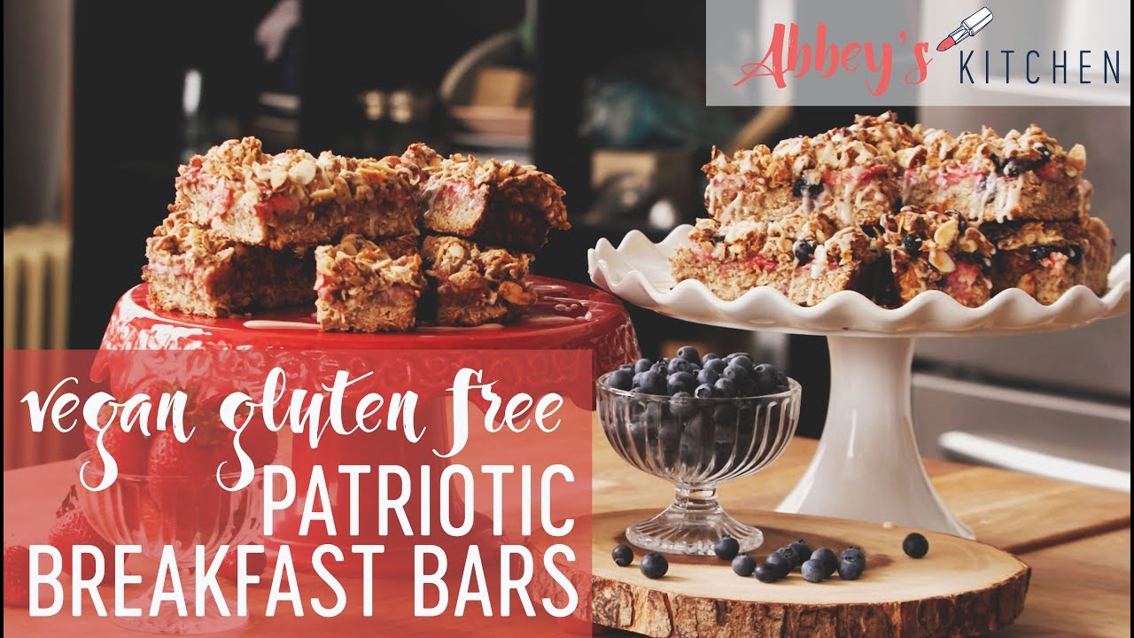 VEGAN Gluten Free PATRIOTIC Oatmeal BREAKFAST BARS | 4th of July | Canada Day