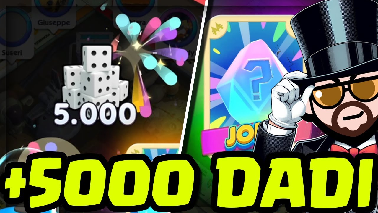 5000 DADI GRATIS + COMPAGNI DELL IPERSPAZIO FINITO + CARTA JOLLY | Monopoly GO! ITA