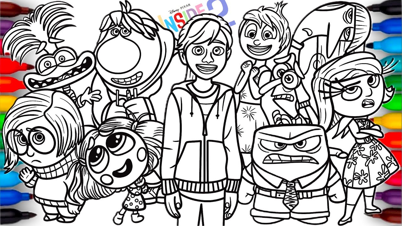 Inside Out 2 Coloring Page | Satisfying Colouring  All Riley's Emotions | NCS