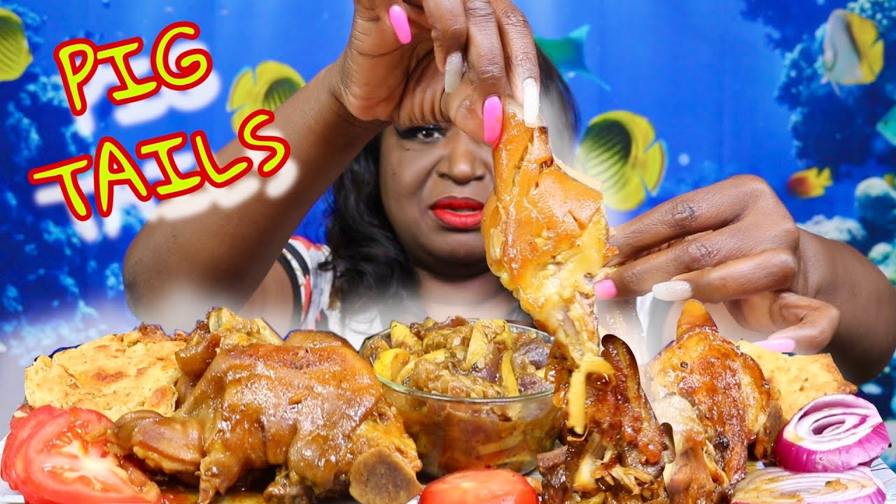 STICKY PIG FEET AND PIG TAILS | SOUL FOOD SUNDAY | PIG TAILS | SOUTHERN PIG FEET | EAT WITH ME | 먹방