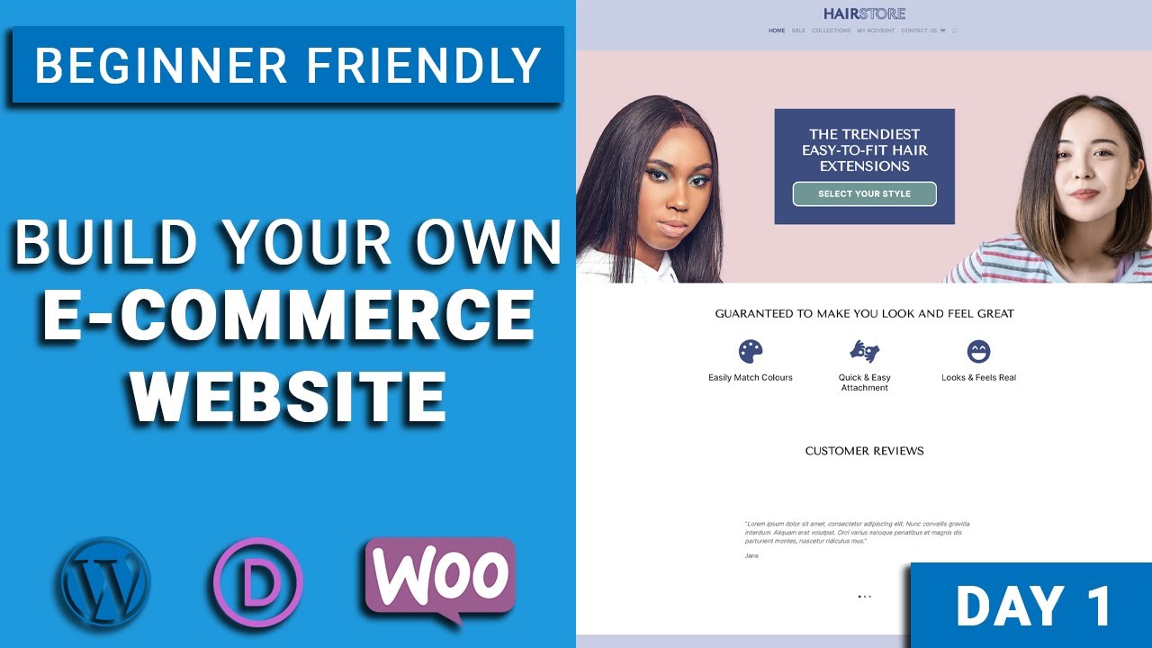 How to Make a Website For Selling Hair | E-commerce Website | Day 1