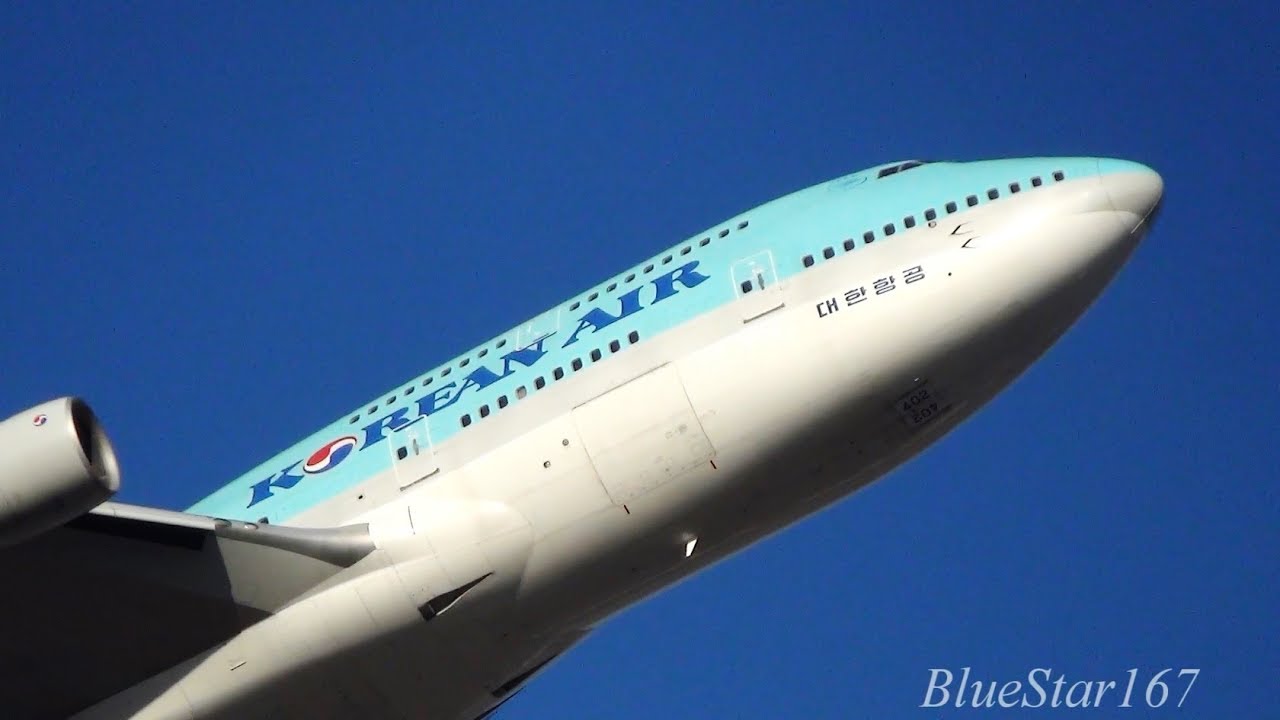 Korean Air Boeing 747-400 (HL7402) takeoff from NRT/RJAA (Tokyo - Narita) 16R
