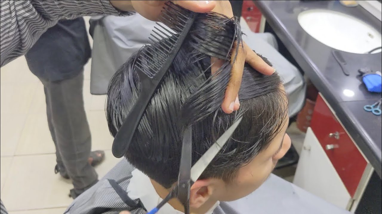 ASMR Scissors Only short Hair cutting #alrayaanhairstudio