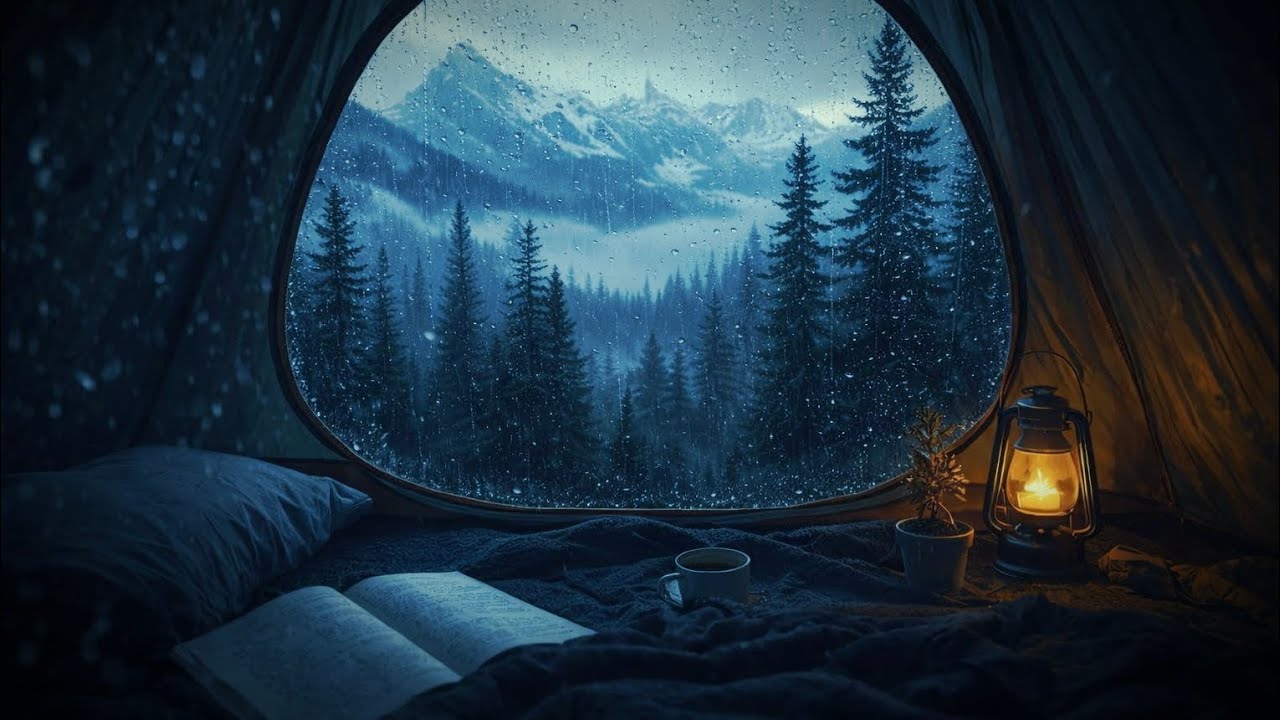 ASMR Sleeping in a Cozy Tent During Heavy Rain 🌧️ No Talking